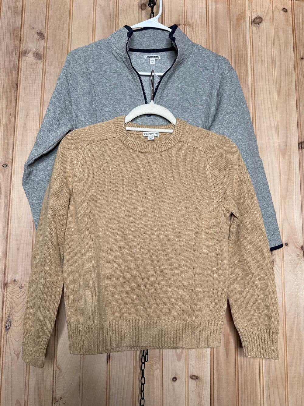 NWT J. Crew Crewcuts Boys Kids' Cable Knit Quilted Quarter Zip Pullover Sz 10-11